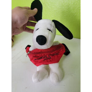 Universal Studios Japan Peanuts Snoopy Dog Plush Fanny Pack Front Bag Rare